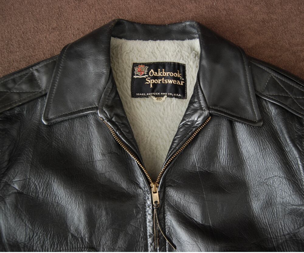 60'SOAKBROOKSPORTSWEARBIKERLEATHERJACKET