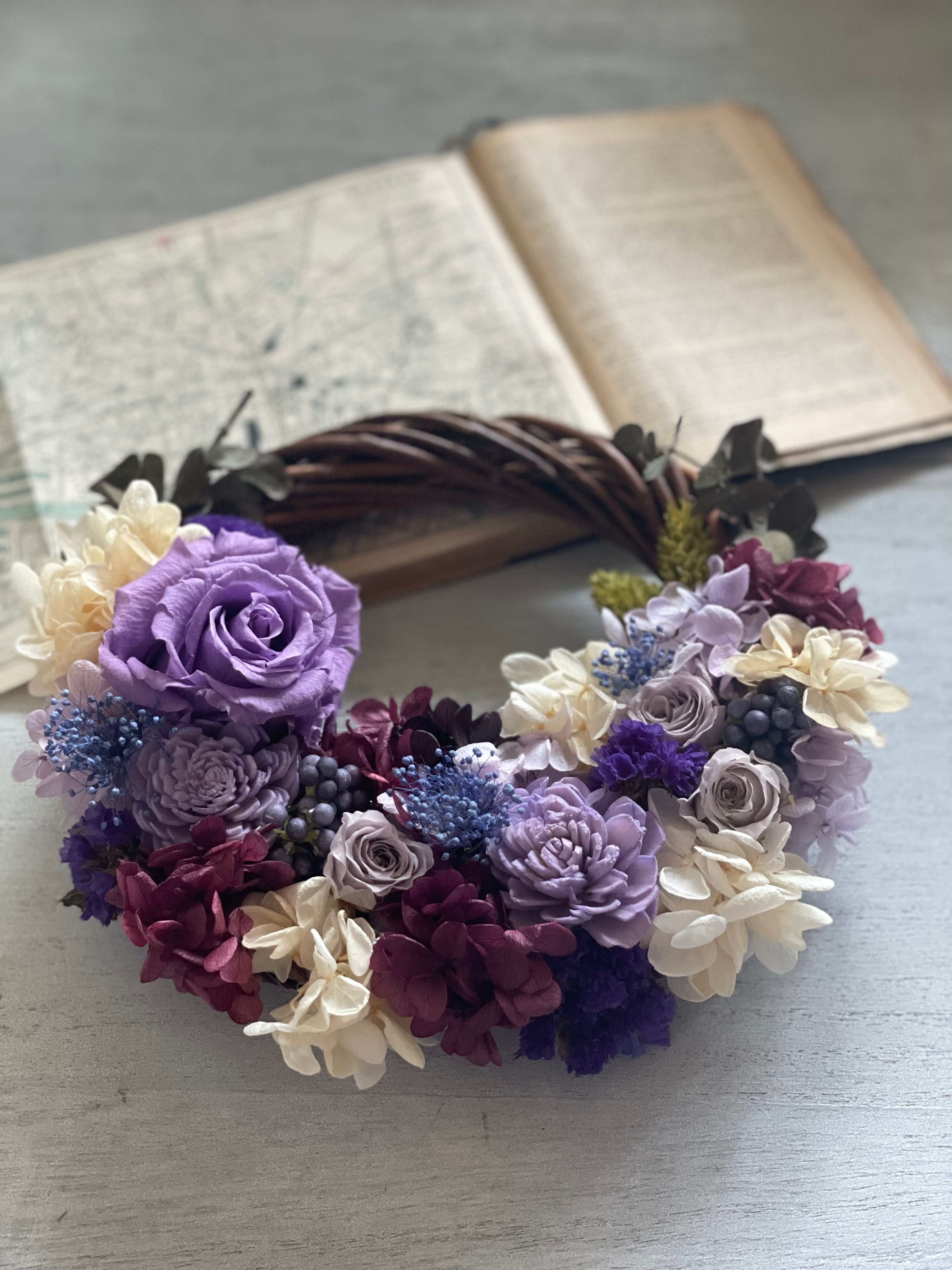 ドライフラワー ミニ水無月紫陽花ムーンリース ドライフラワー ＊ 約