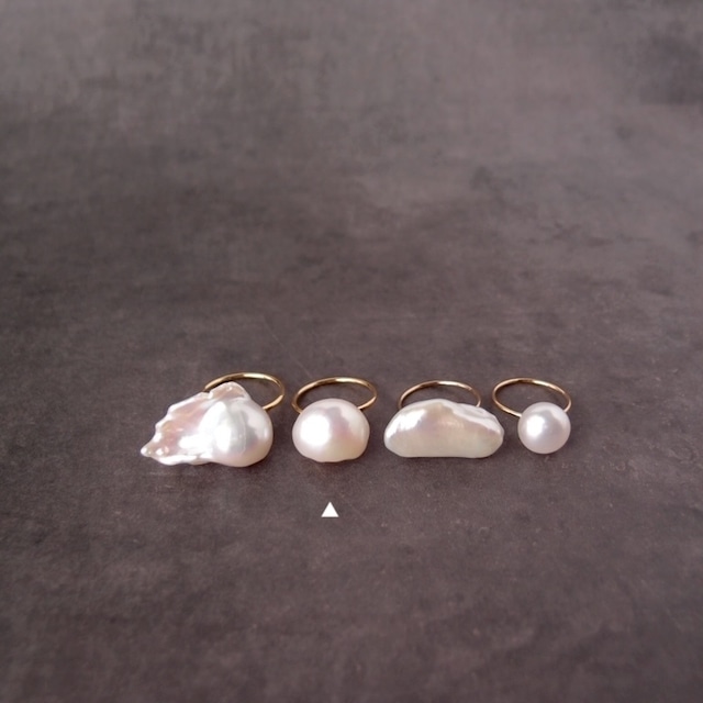 Baroque Pearl Ring【GP】大粒 バロックパール 指輪（11号フリー／Drop）