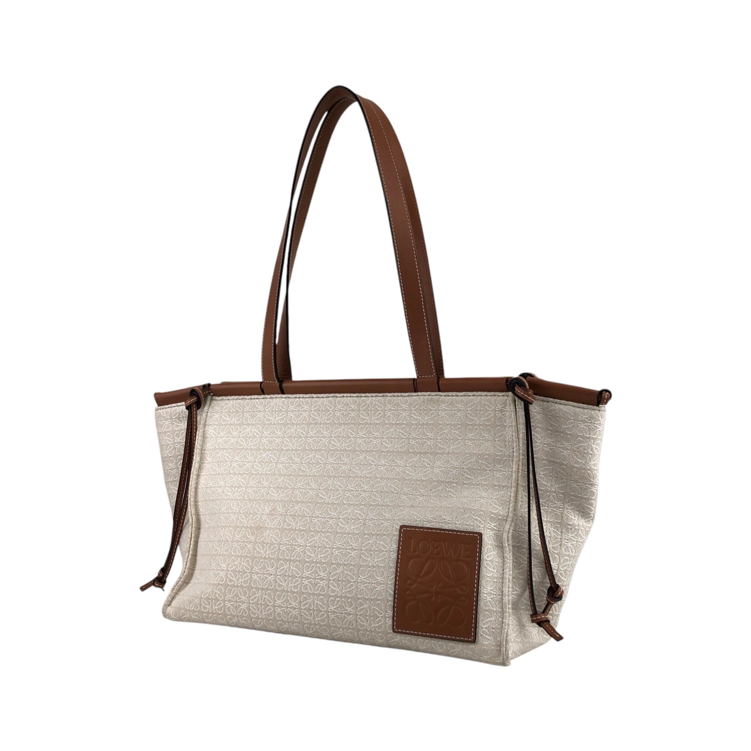LOEWE ロエベ トートバッグ ベージュ ブラウン キャンバス CUSHION