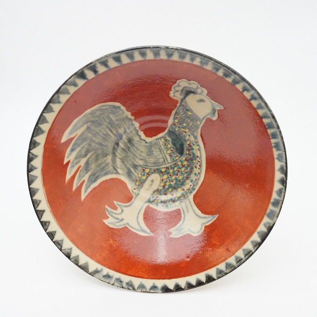 【安藤友紀】赤絵鶏文鉢　21