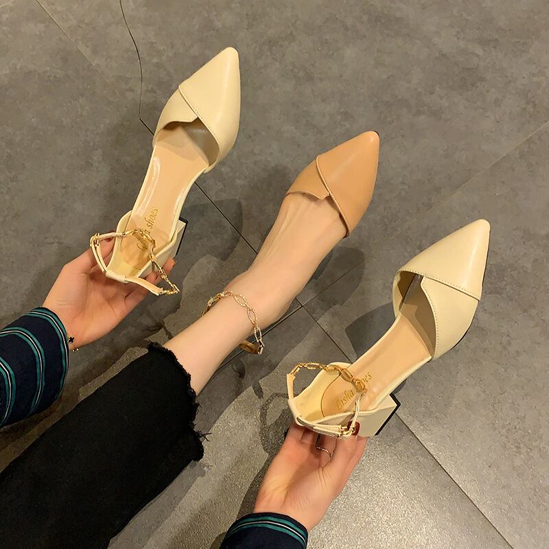 ヒールレディーススプリングスタイルスクープバックル 靴 シューズ ハイヒール 春物 部族の婦人靴9772683660