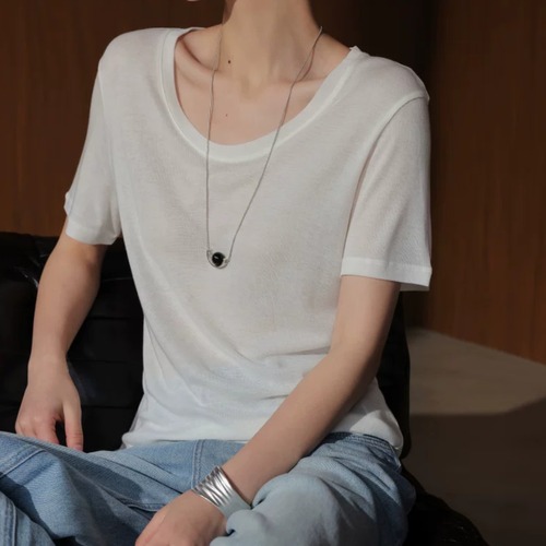 2色／ラウンドネックTシャツ ・22416
