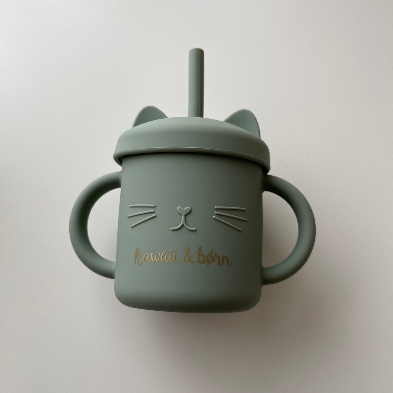 kawaii&born シリコンストローマグ　ねこマグ　出産祝いにも