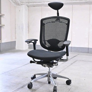 オカムラ 20万「コンテッサ/Contessa」オフィスチェア 高性能 ハイバック ヘッドレスト PCチェア デスクチェア 昇降回転 キャスター【中古家具/中古インテリア/USED家具ユーズド家具/リサイクル】