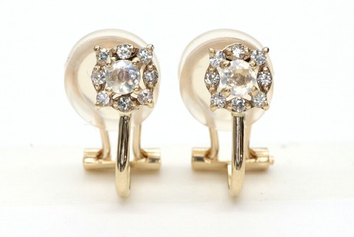 K10イエローゴールド　ロイヤルブルームーン/ホワイトサファイヤ　イヤリング【0682447】