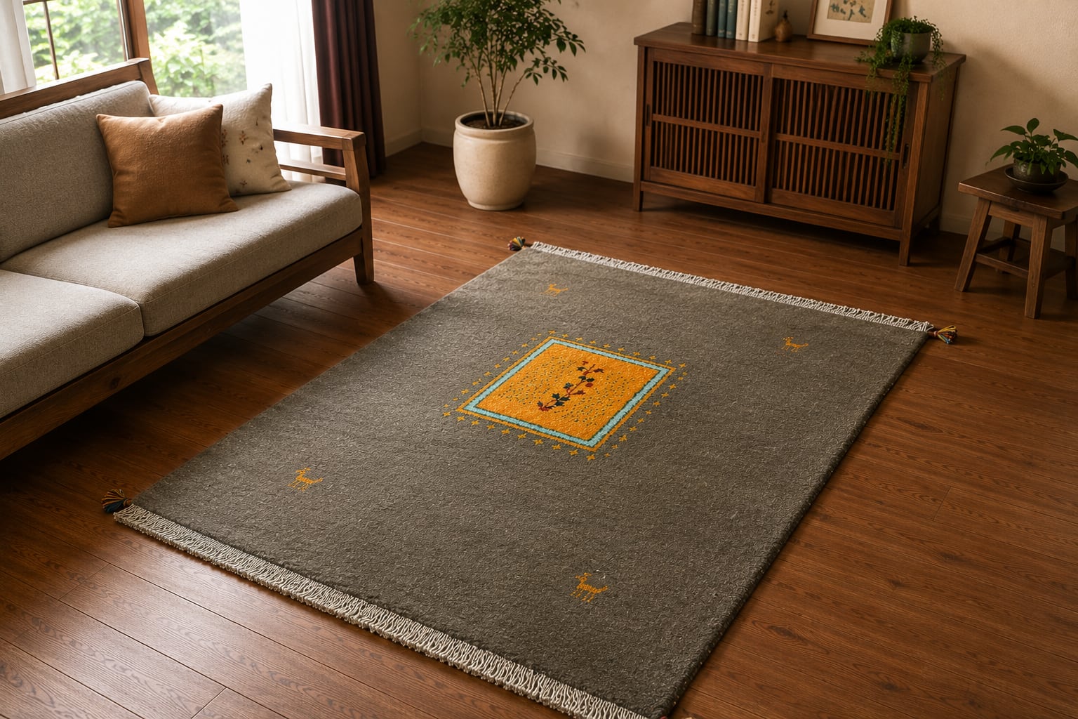 ギャッベ　ギャべ　ラグ　ペルシャ絨毯 ペルシャギャッベ( ギャベ )ラグ サイズ No.GZN-147 | A's Rug