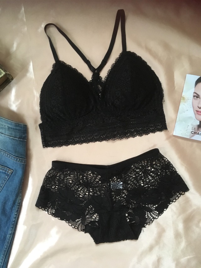 パッド付き  flower.black× black