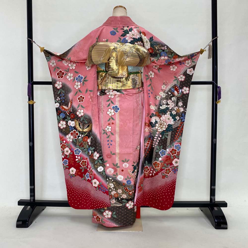 美品 振袖 袋帯 長襦袢 帯揚 帯締め 重ね衿 6点フルセット おそく 成人
