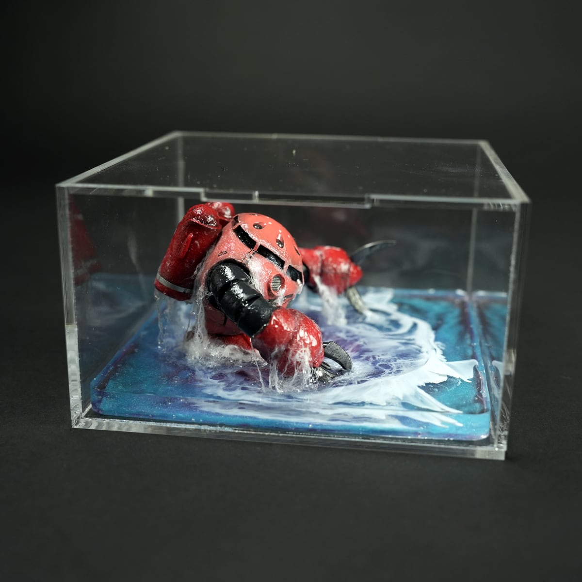 HG 1/144 シャア専用ズゴック 海ジオラマレジンアート 完成品 アクリル