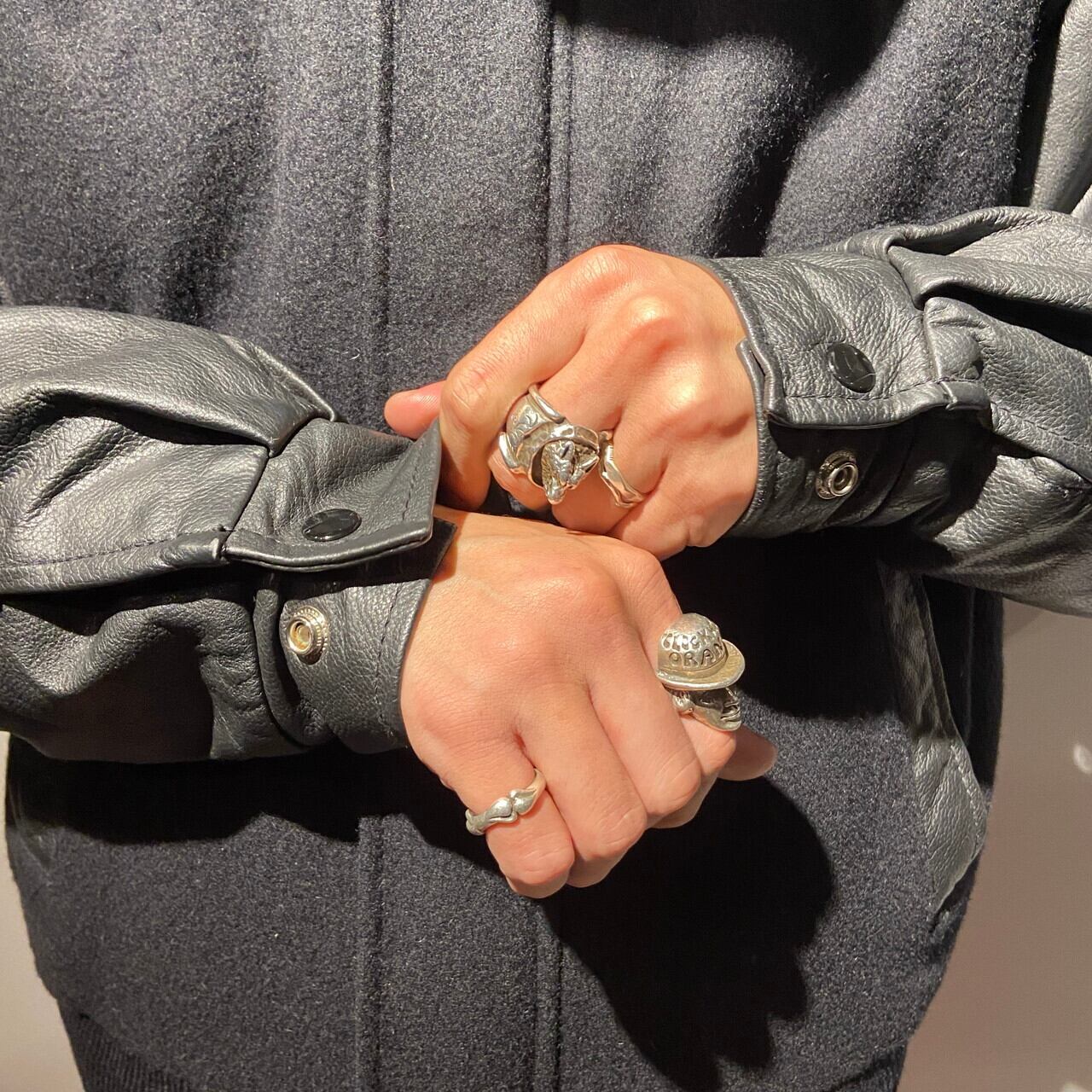 袖レザー 襟付き ウールスタジャン メンズL相当 古着 スタジアム