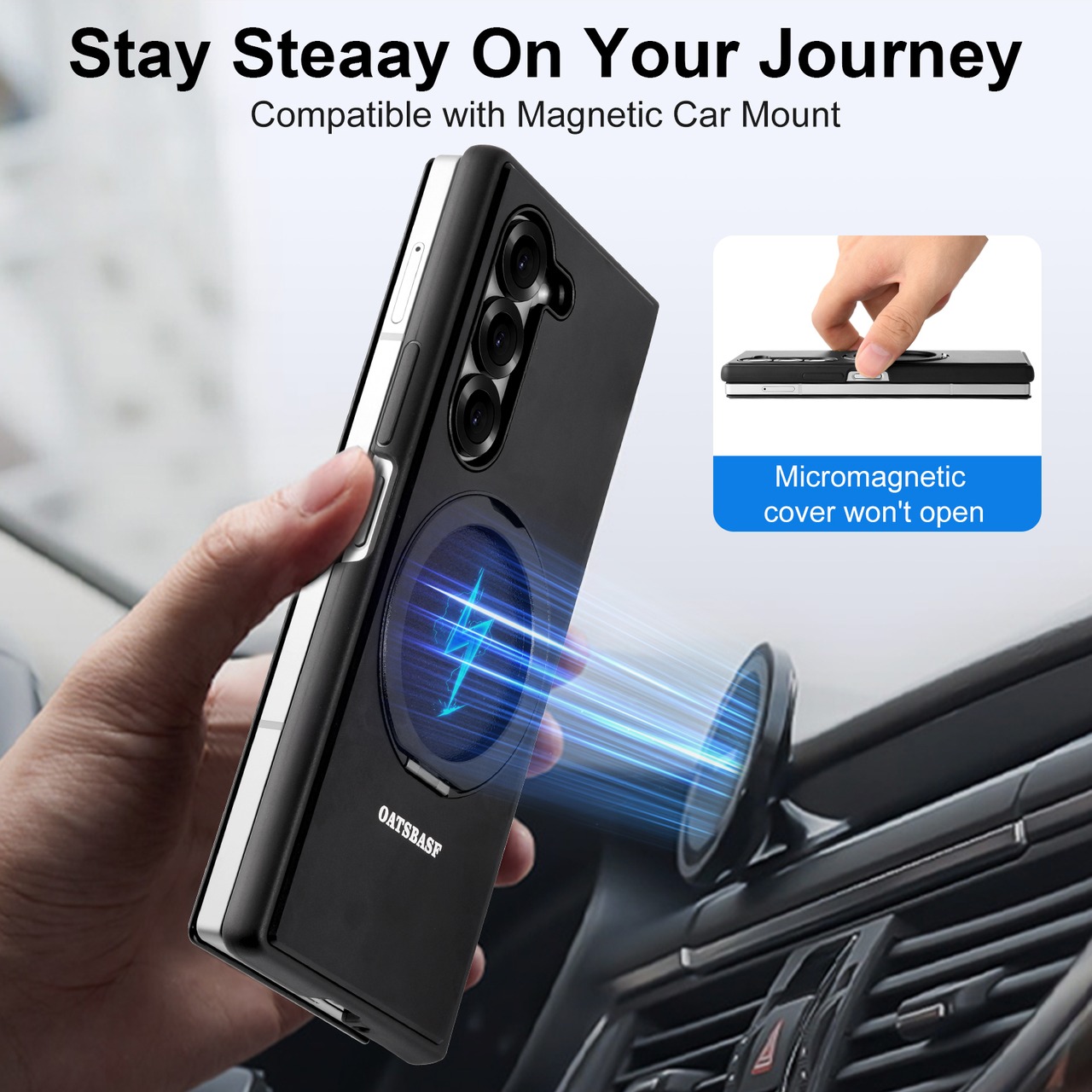◆Galaxy Z Fold 7/6/5◆ Leather × Metal Full Phone Cover / レーザー メタル フル フォン カバー スマホケース