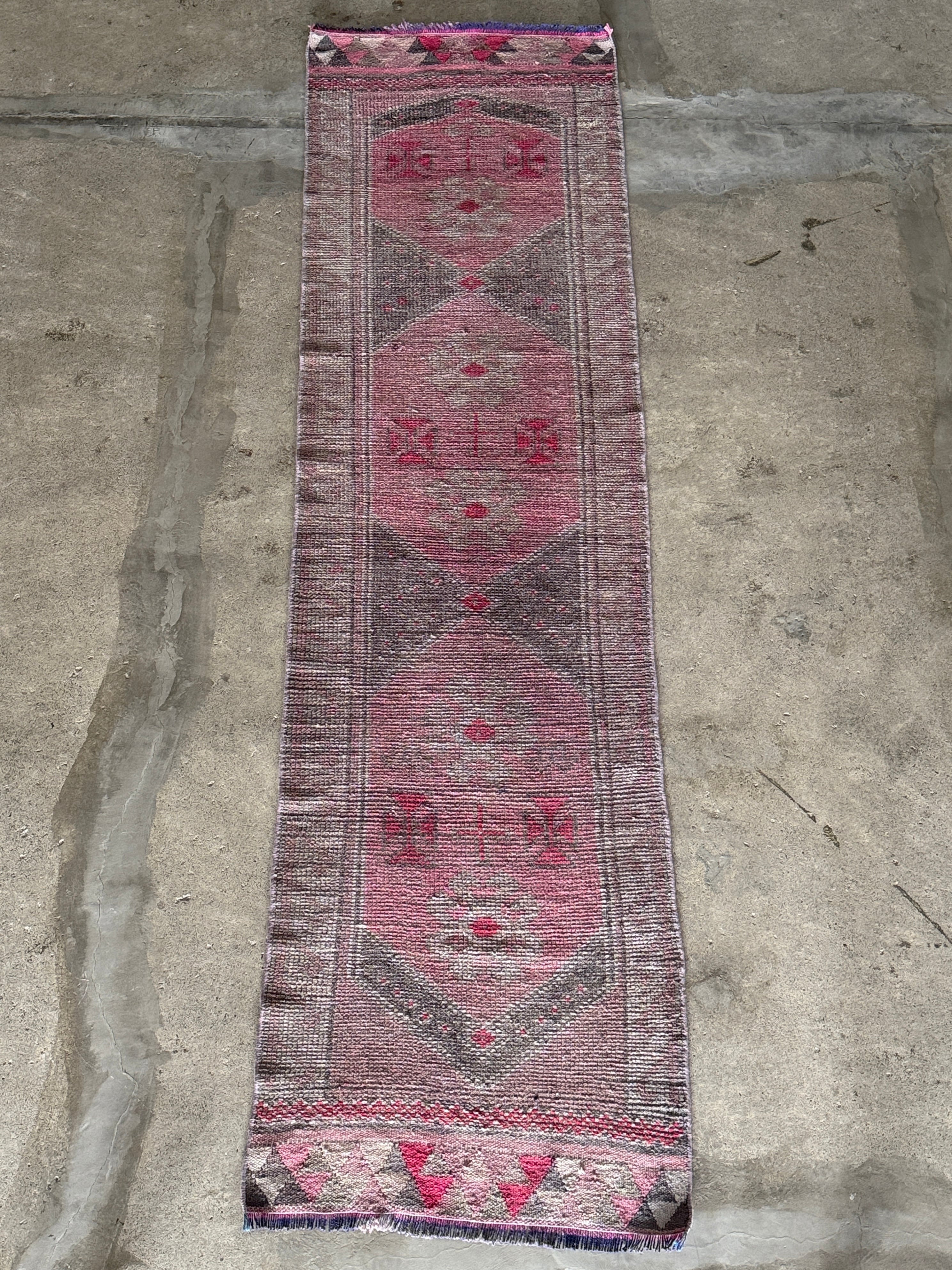 【送料込み】ヴィンテージ トルコラグ ヘルキ絨毯 83×310 TRB3889