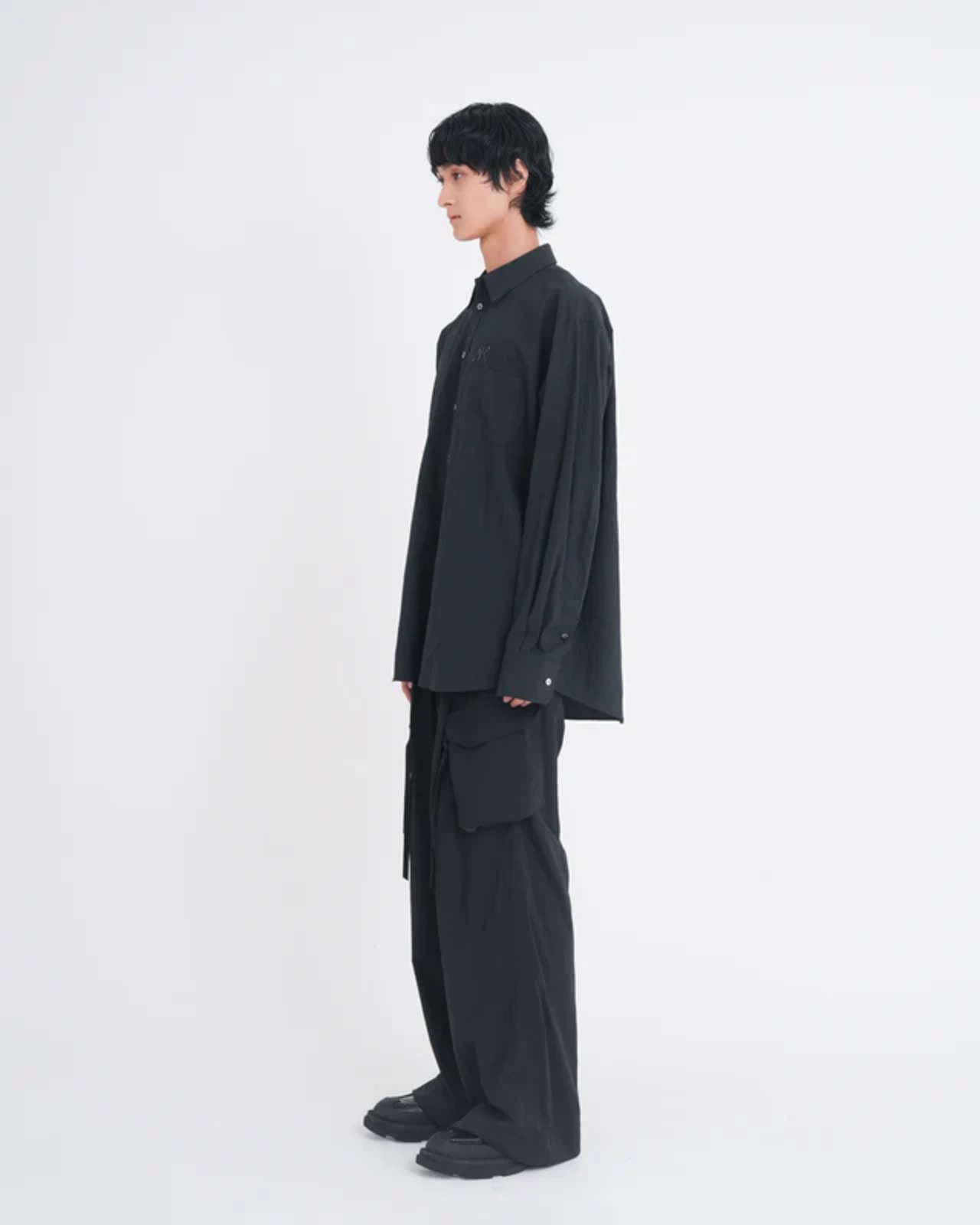【26SS】Tamme タム /WRINKLED F-1B SLACKS BLACK - 3