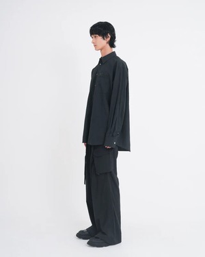 【26SS】Tamme タム /WRINKLED F-1B SLACKS BLACK