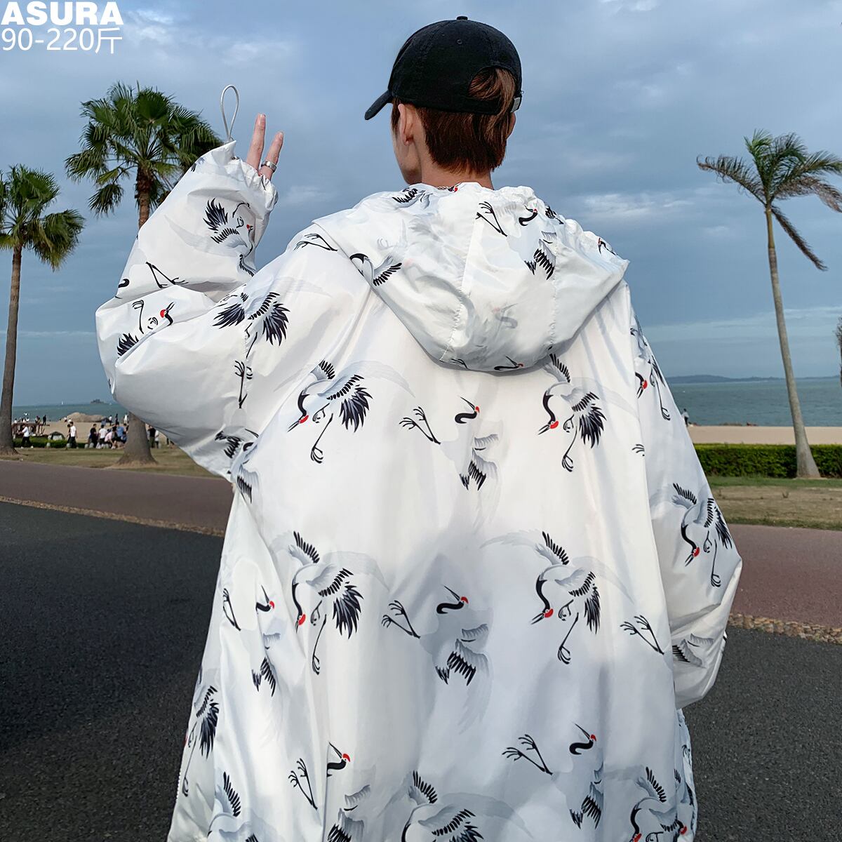 ジャケット ルーズフードカジュアルサマー 夏物 ASURAプラスサイズメンズ37444117306