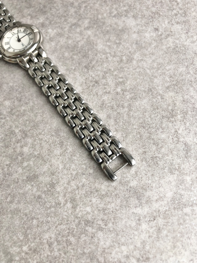 Yves Saint Laurent イヴ・サンローラン 腕時計 シルバー ラウンド ステンレススチール クォーツ 5431-F45979 vintage ヴィンテージ オールド 7g55m6