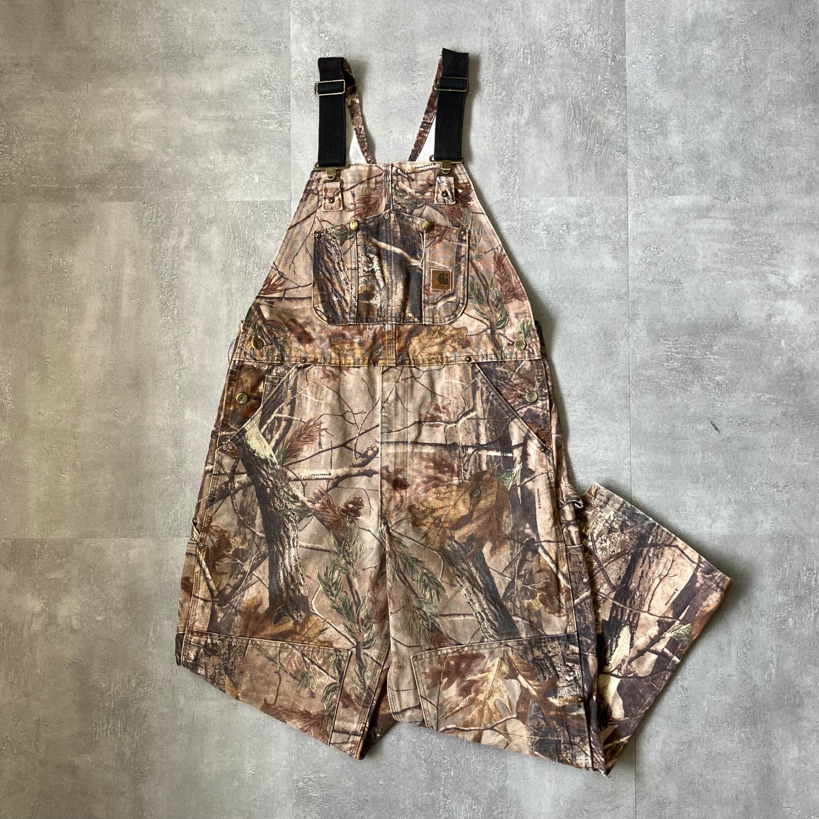 《実寸w35l28》Carhartt カーハート オーバーオール ダック リアルツリー No.3351