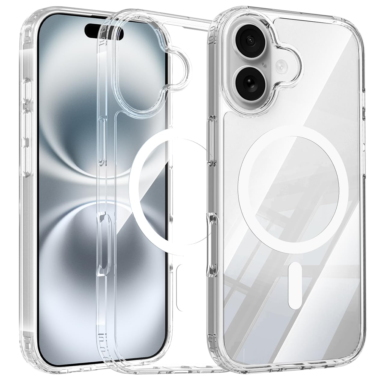 【 米軍MIL規格・Magsafe対応】対応 iPhone 16 ケース カバー 透明シェル 黄ばみ防止 ワイヤレス充電 JCJC-PCTM16