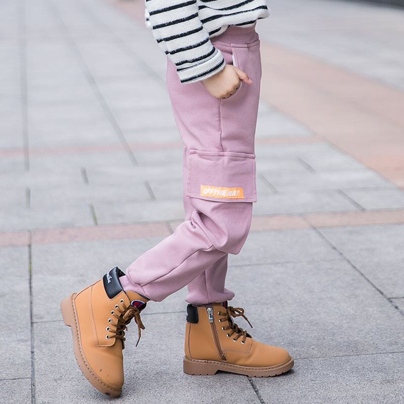 ガールズパンツ冬服2019新しいeignスタイルツーリングカジュアルパンツ子供ルーズプラスベルベットパンツ トレンディボーイ29594110286