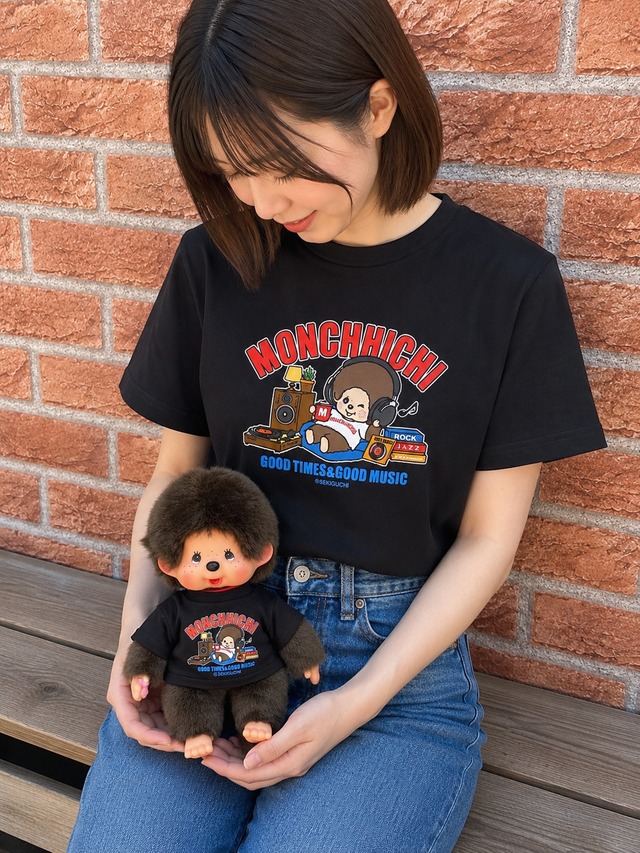 モンチッチ おそろいTシャツセット MUSIC ブラック | burly