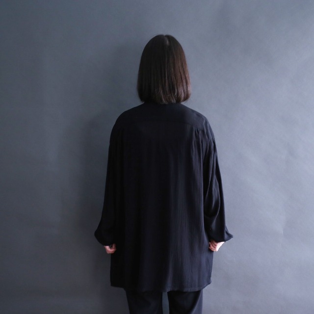 vintage coin button l/s black mode shirt
