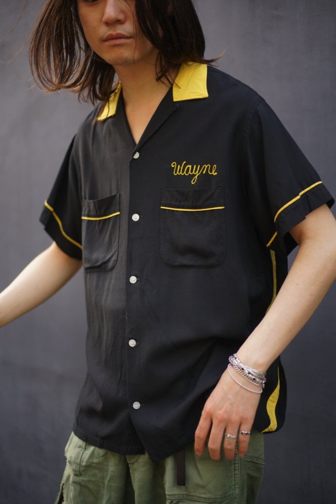 Hilton - Made In USA] Vintage Rayon Gabardine Bowling Shirt [1960s