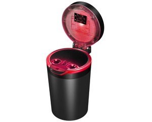 【在庫処分】星光産業 車内用品 灰皿 EXEA ソーラーリングアッシュ ブラック ED-183 ドリンクホルダー型 LED付き