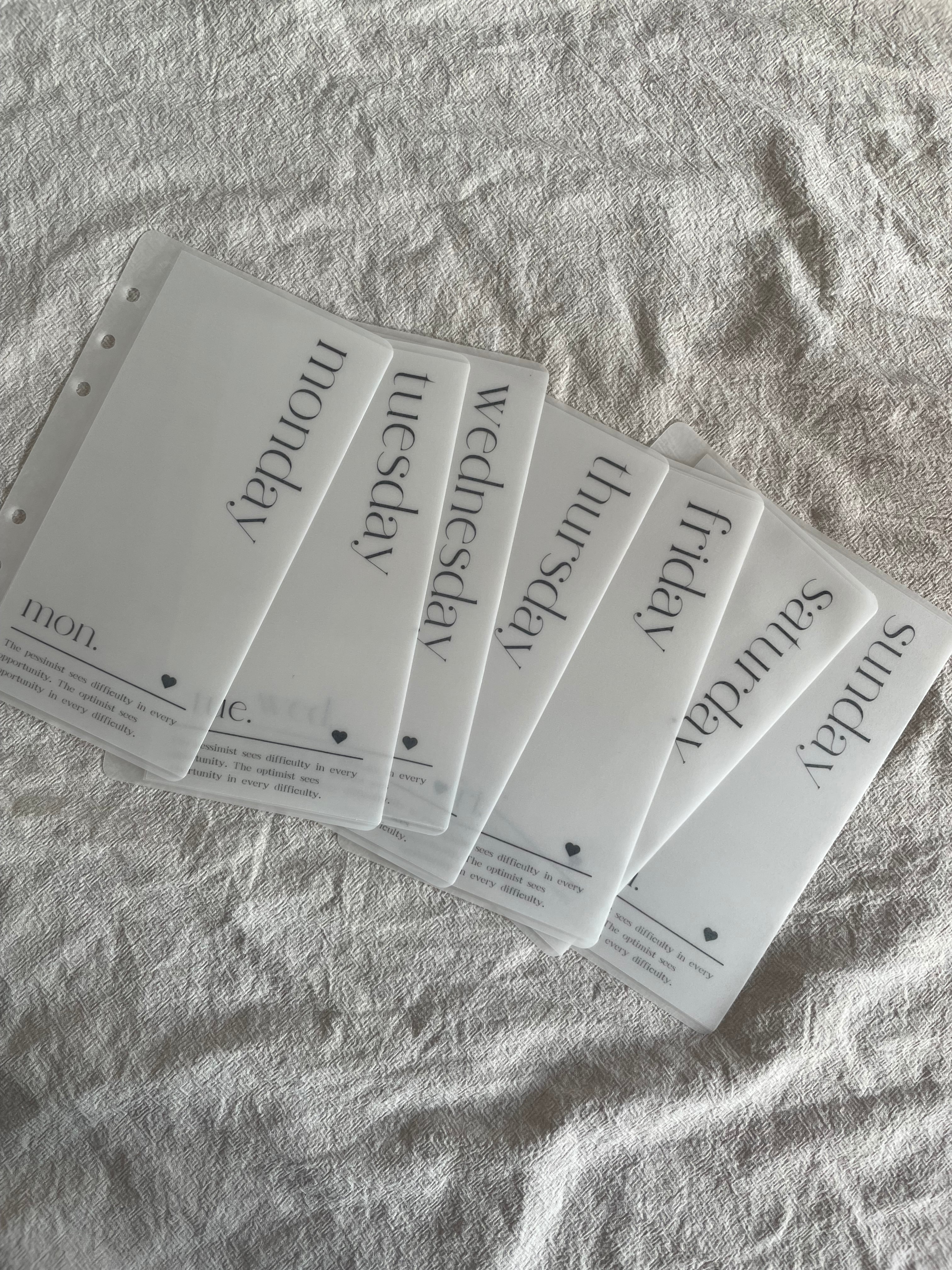 A6曜日リフィルblackデザイン | nyk.saving