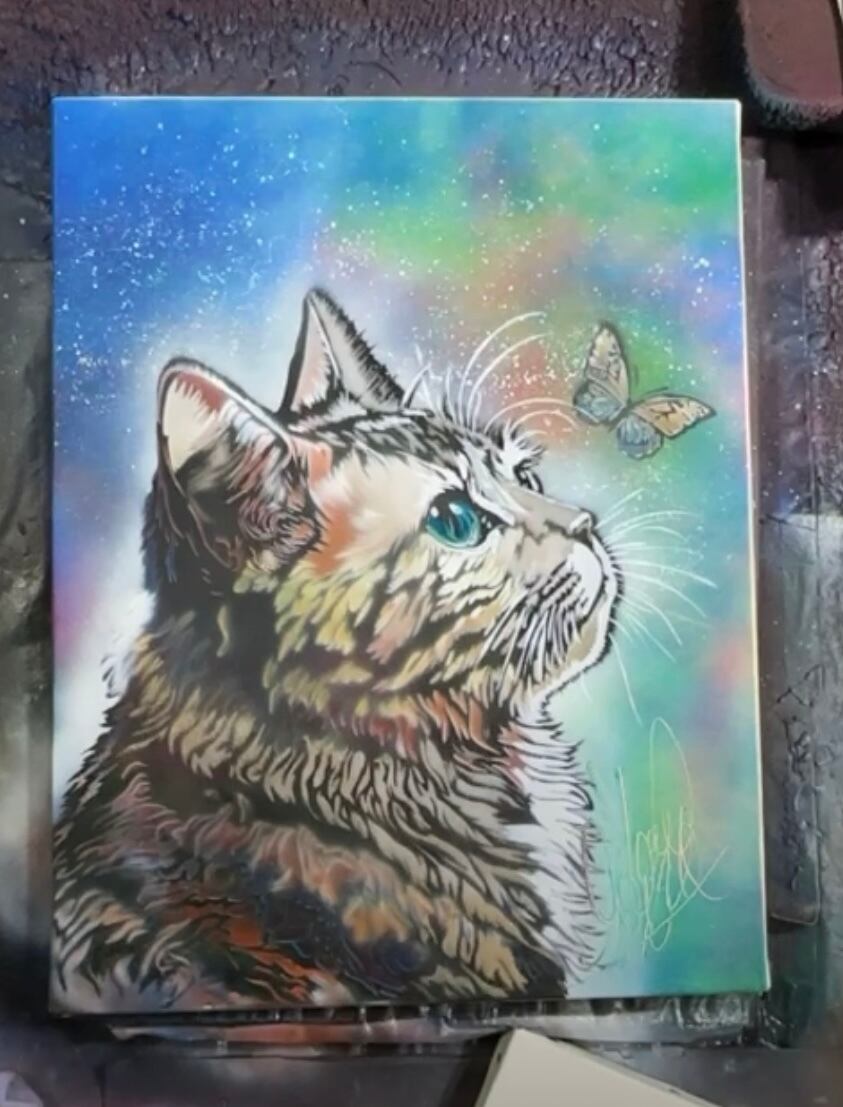 シャチのスプレーアート　F6キャンバス シャチのスプレーアート F6キャンバス シャチのスプレーアート F6