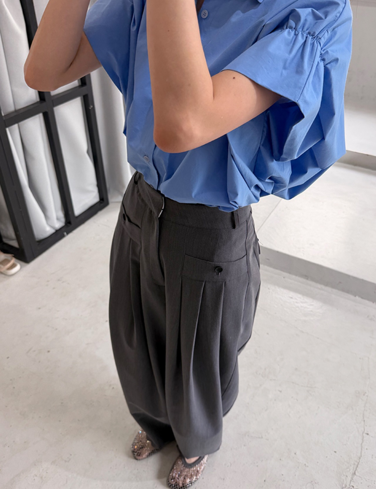 【新作5％OFF・3日間】Pocket Pin-tuck Slacks_2colors