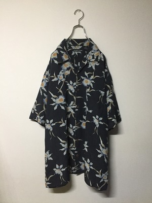 総柄 アロハシャツ 半袖 ボタニカル シルク