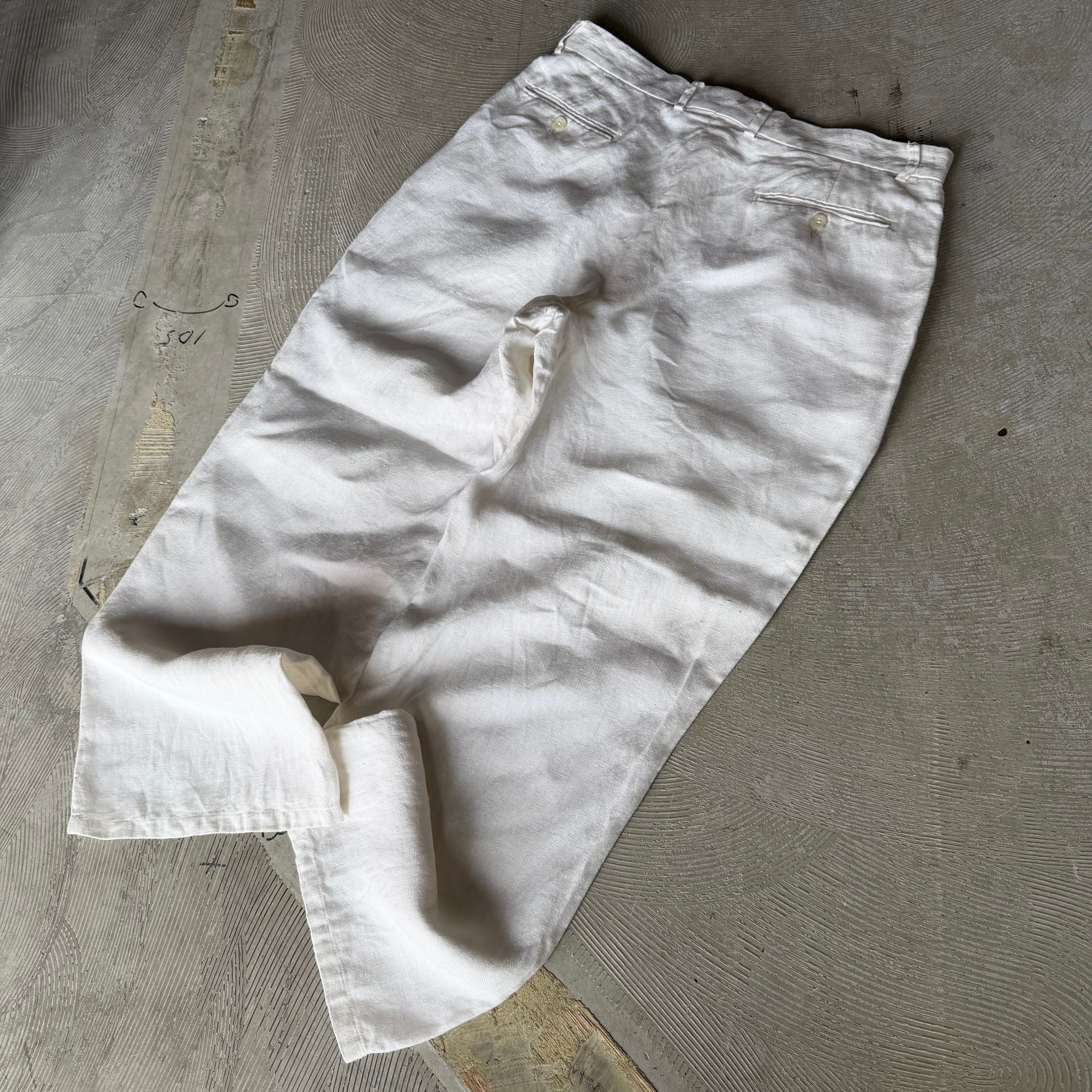 00s 2tuck White / クレイボーン　リネンパンツ　白 00s claiborne linen pants 2tuck White / クレイボーン リネンパンツ