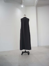 itochi【予約item】 - Nylon twill gathered sleeveless dress / black