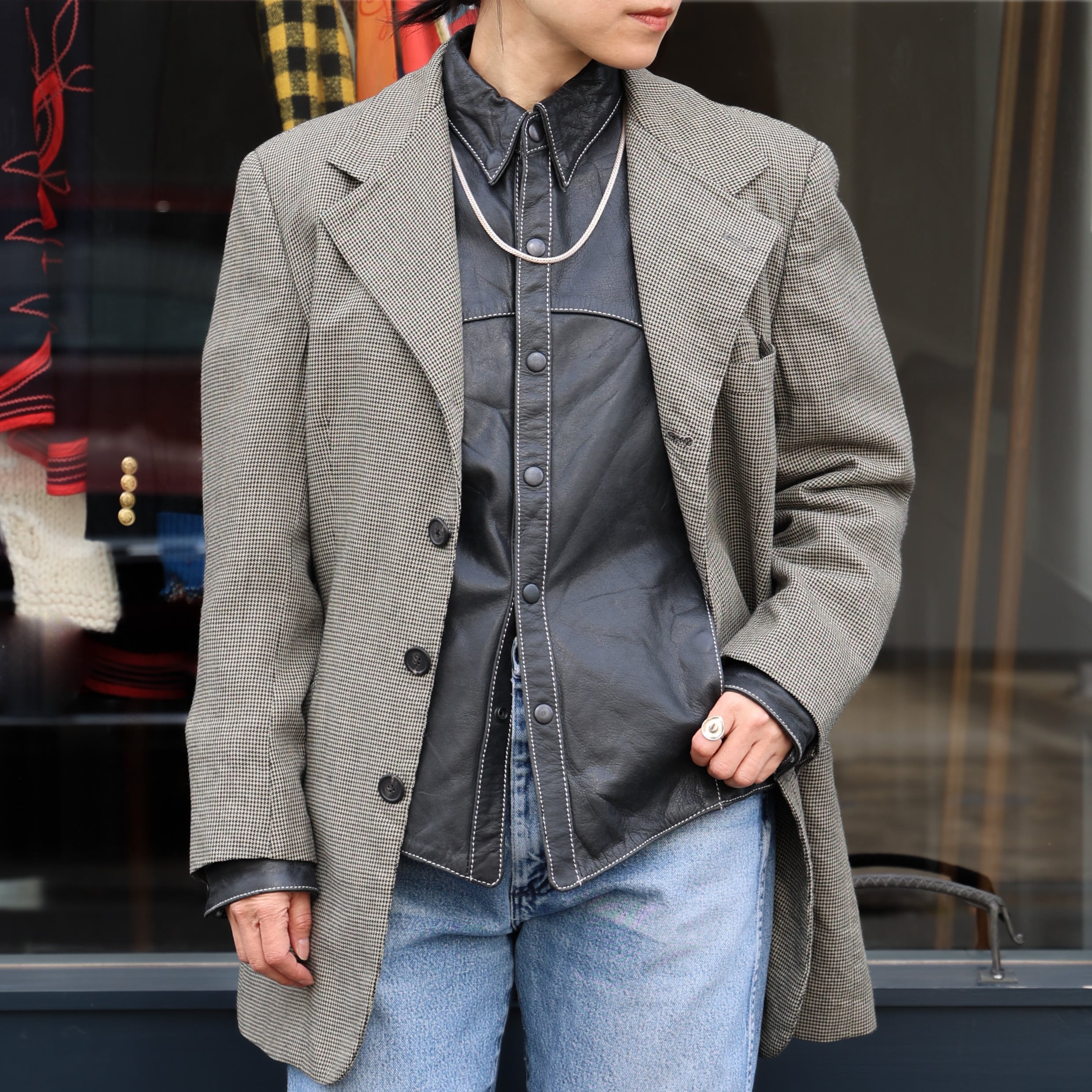 80~90s Ralph Lauren Houndstooth Jacket