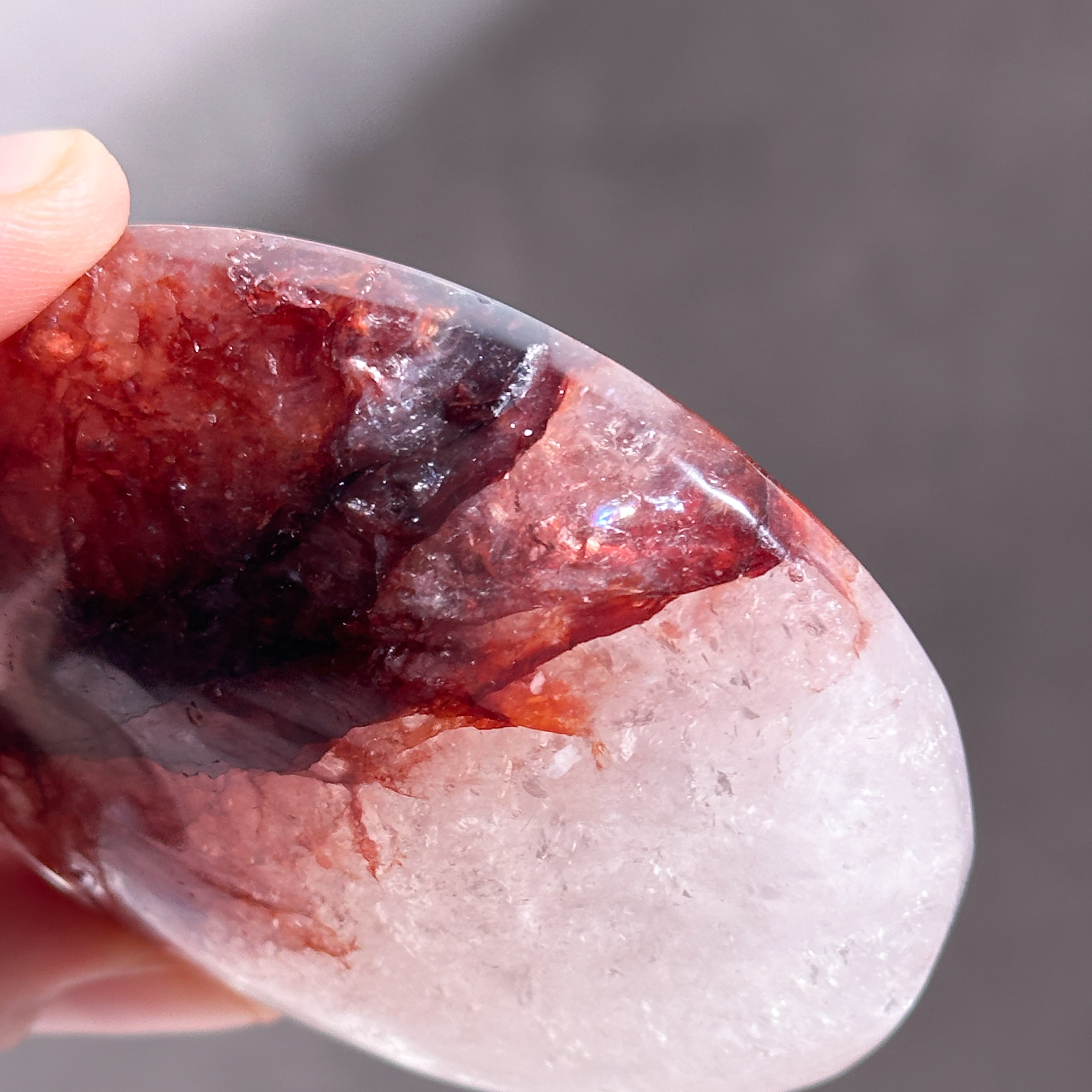 レッドヘマタイトクォーツ パームストーン32◇Red Hematite Quartz