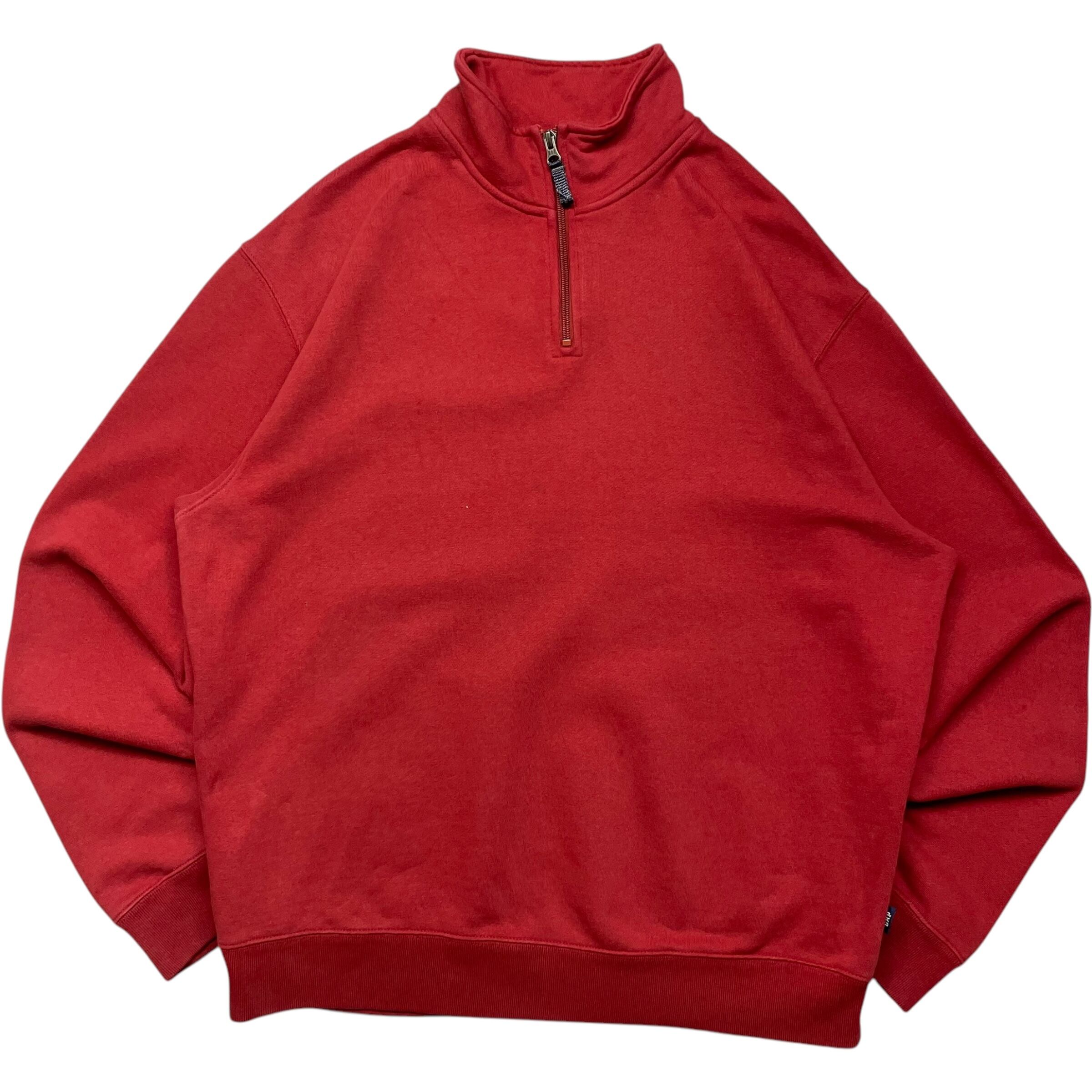 《L》GAP ギャップ スウェット ハーフジップ 無地 レッド no.6306