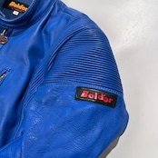 Honda Boldor ホンダ ボルドール 80s 90s ビンテージ 本革 レザー レーシング スーツ セパレート 革ツナギ バイク つなぎ M/ブルー ネイビー