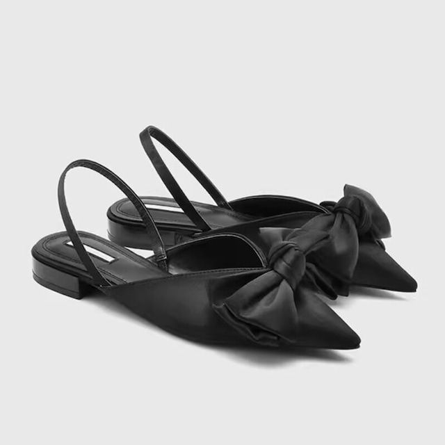 【34-41】Ribbon flat mule sandals　B762
