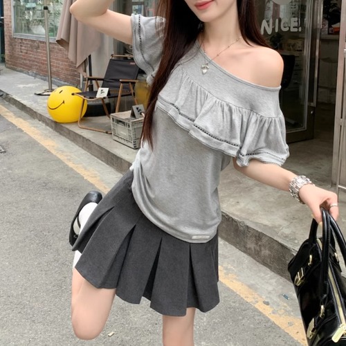 ラッフルオフショルTシャツ ・69276