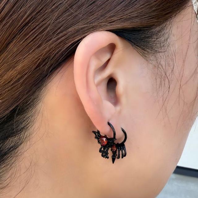 ハロウィン　3連ピアス② ボディピアス 16G ブラックスパイダー ハロウィンピアス ワンタッチ