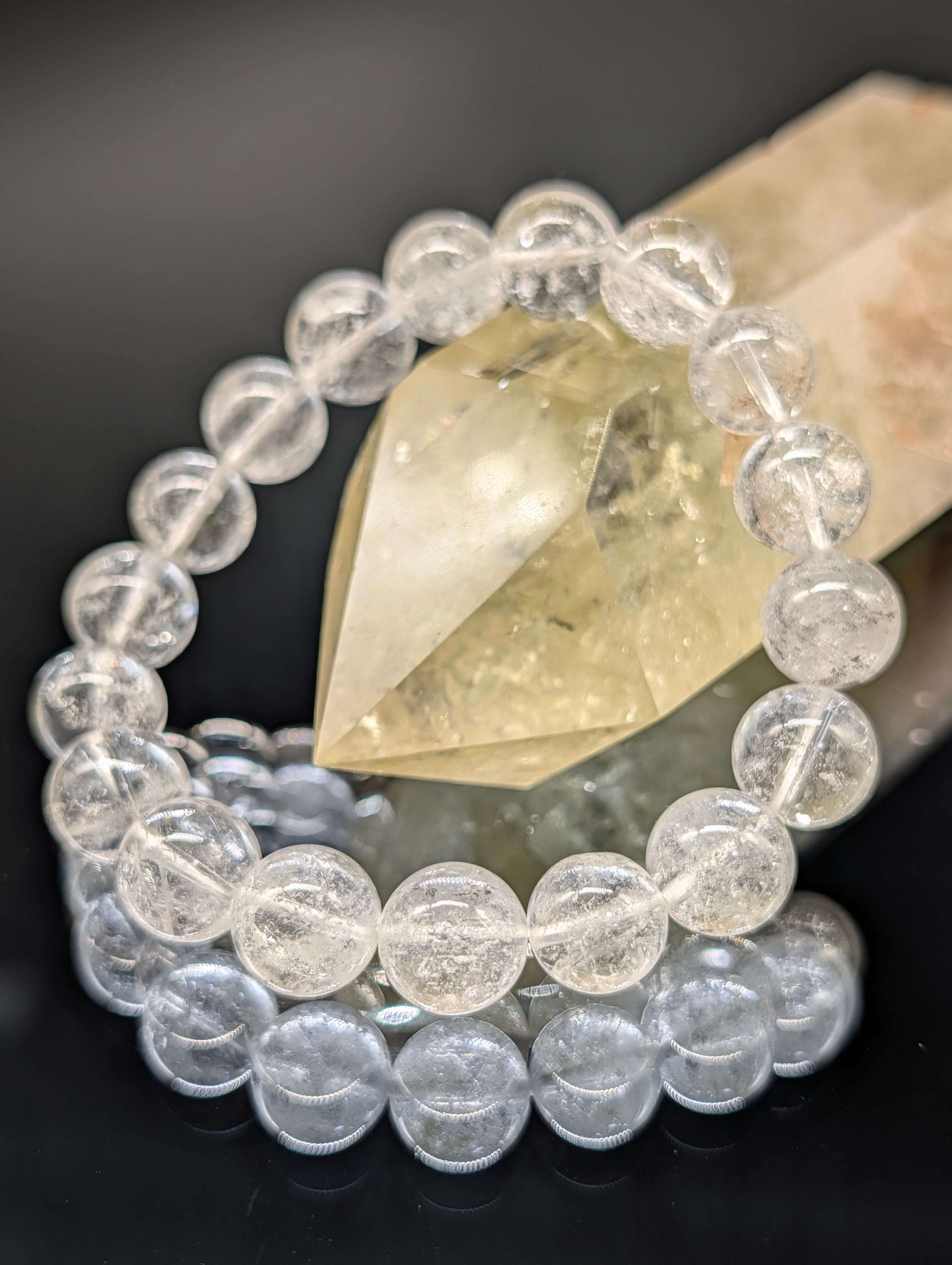 ゴシェナイト ブレスレット 約8ミリ玉 ホワイトベリル ベリル 天然石