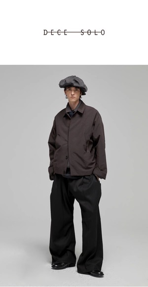 DECESOLO 24AW スプリットラインパッチワークマルチポケットショートジャケット