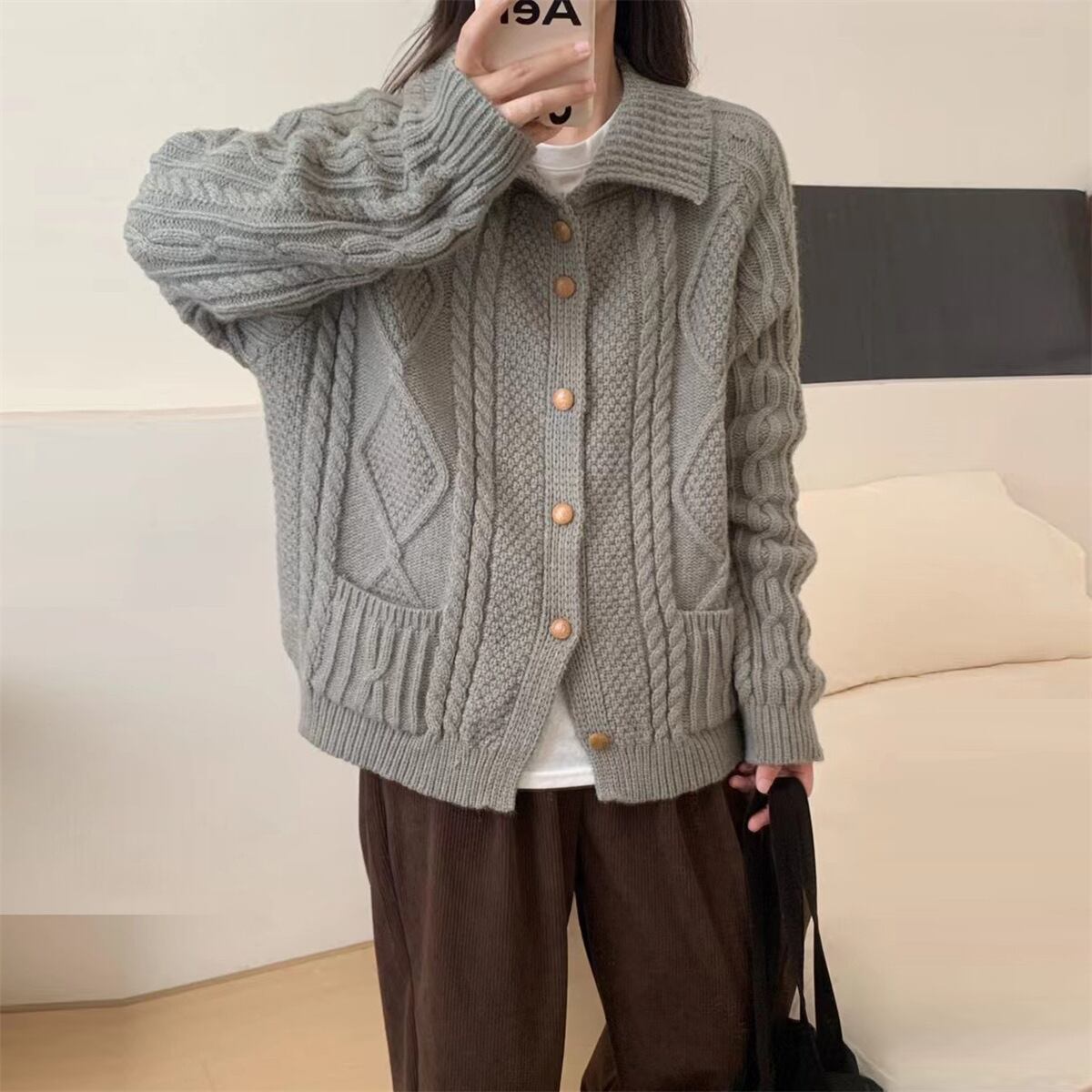 【outer】アウトポケットニットカーデ M25952