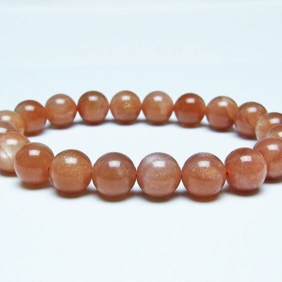 オレンジムーンストーン ブレスレット 10mm 一点物 メール便可 [M便 1/10] 111-48585