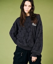 オパールフラワースウェットシャツ (BLACK) CQ-49033