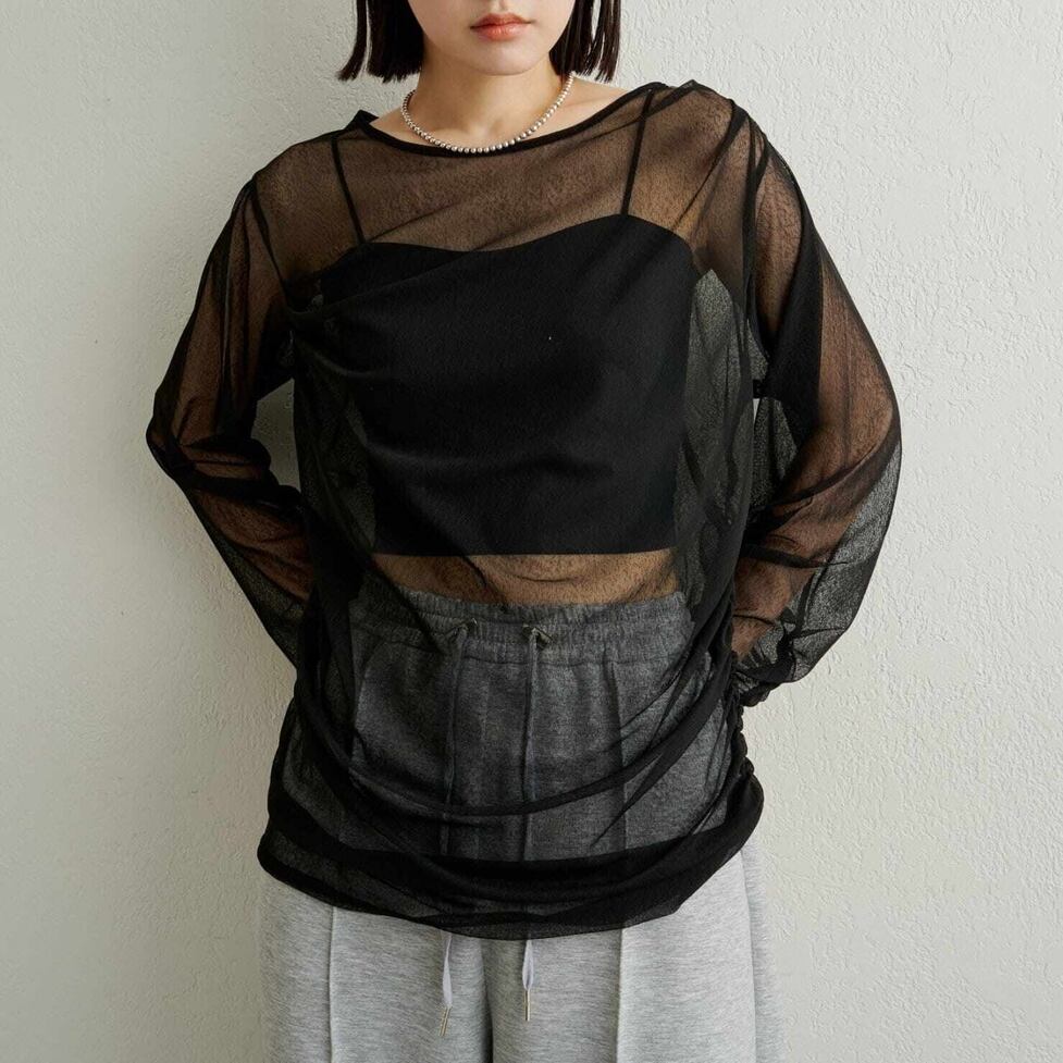 sheer loose tops / l0386