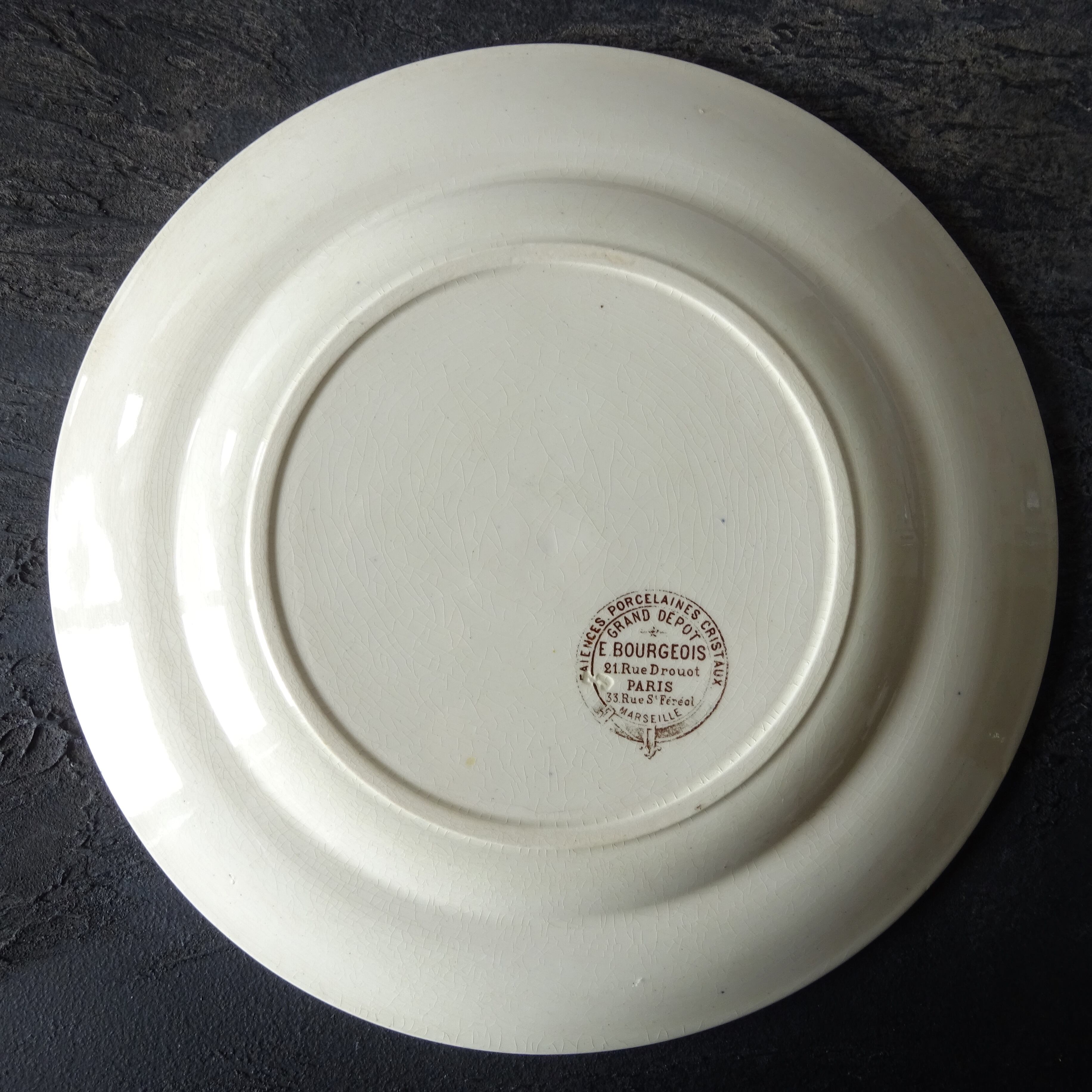 【 Épuisé 】Émile bourgeois / Le Grand Dépôt  décor 《Fleurs de pommier》assiette plate (A)