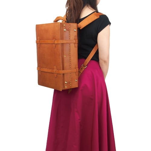 【ヌメ革】小さめ リュック バックパック レザー ハンドメイド 0_5ba543936ec58dad2e2176efc363