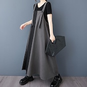 アシンメトリー プリーツ ジャンパースカート 00163